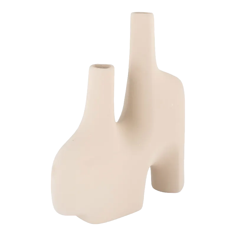 Wazon ceramiczny VASE 23x8x27 cm piaskowy